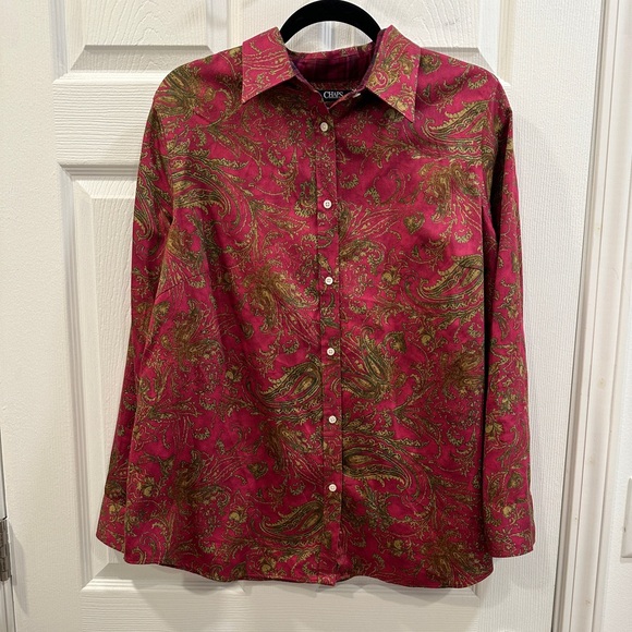 Chaps  Non-Iron Button Down Shirt Paisley Print plus size Long Sleeve size 1X - Picture 1 of 4